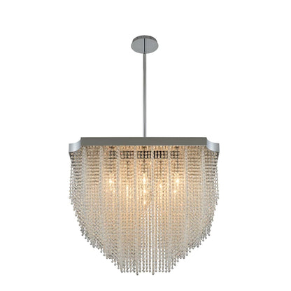 Tenda 35" Wide Square Waterfall Chandelier with Firenze Crystal
