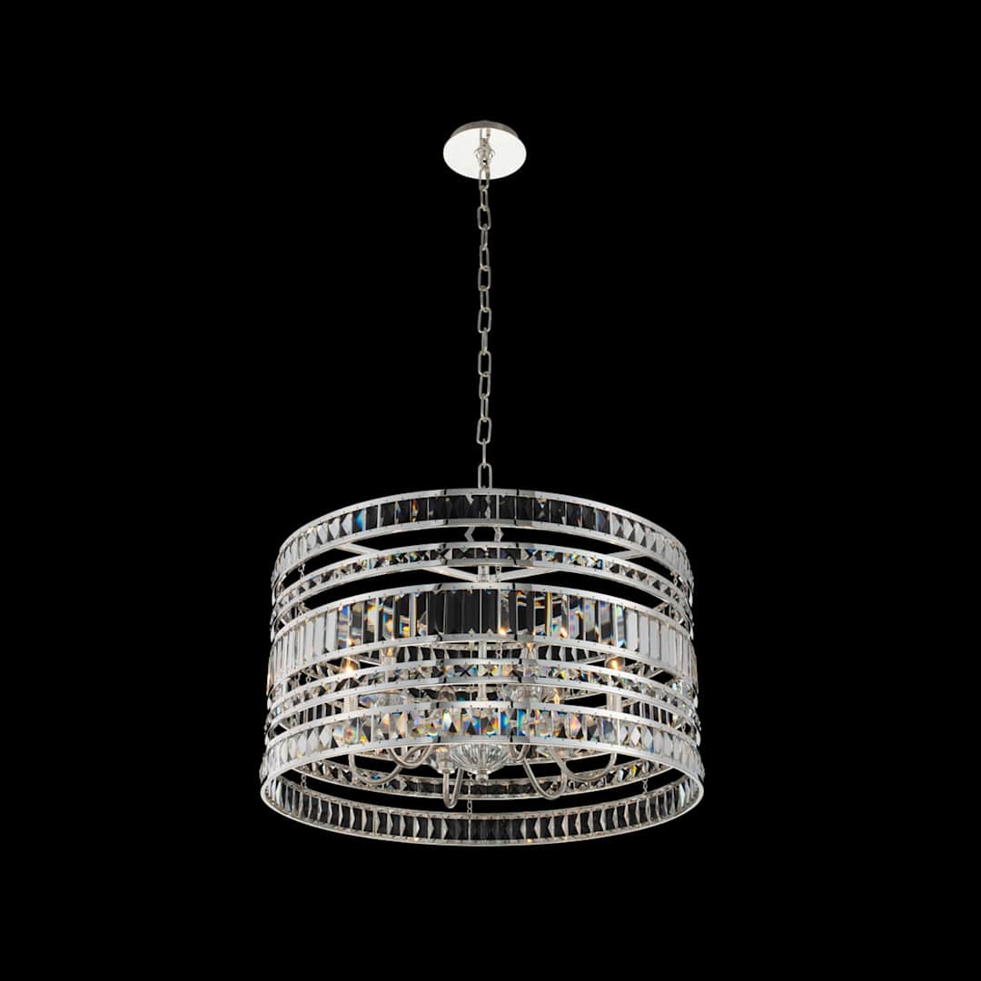 Strato 6 Light 26" Wide Crystal Drum Chandelier