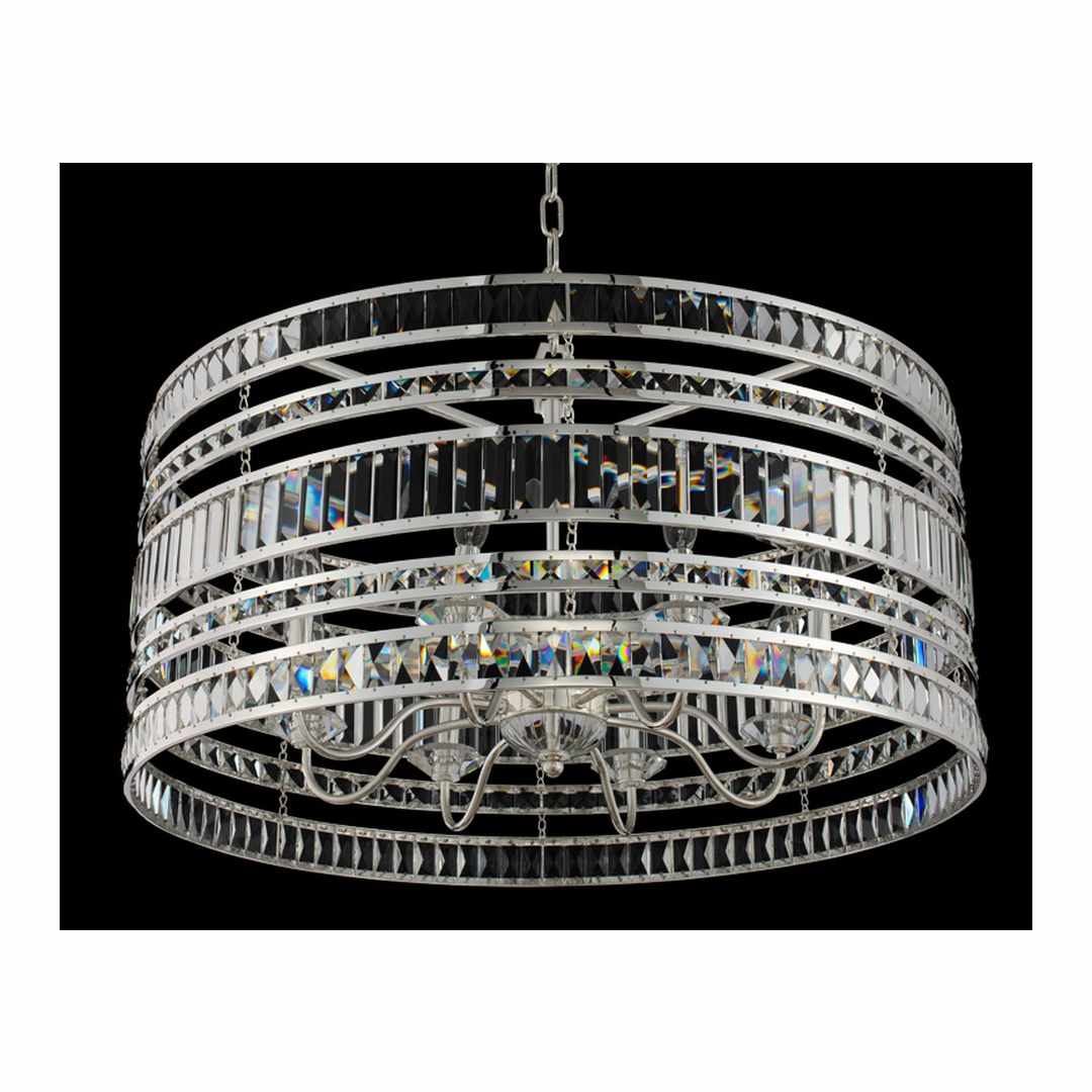 Strato 8 Light 32" Wide Crystal Drum Chandelier