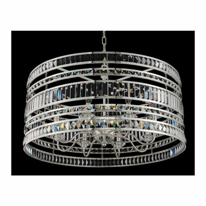 Strato 8 Light 32" Wide Crystal Drum Chandelier