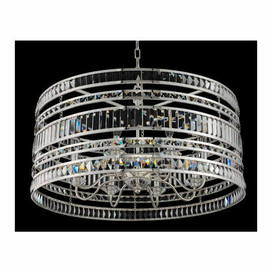 Strato 8 Light 32" Wide Crystal Drum Chandelier
