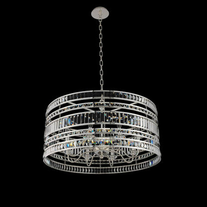 Strato 8 Light 32" Wide Crystal Drum Chandelier