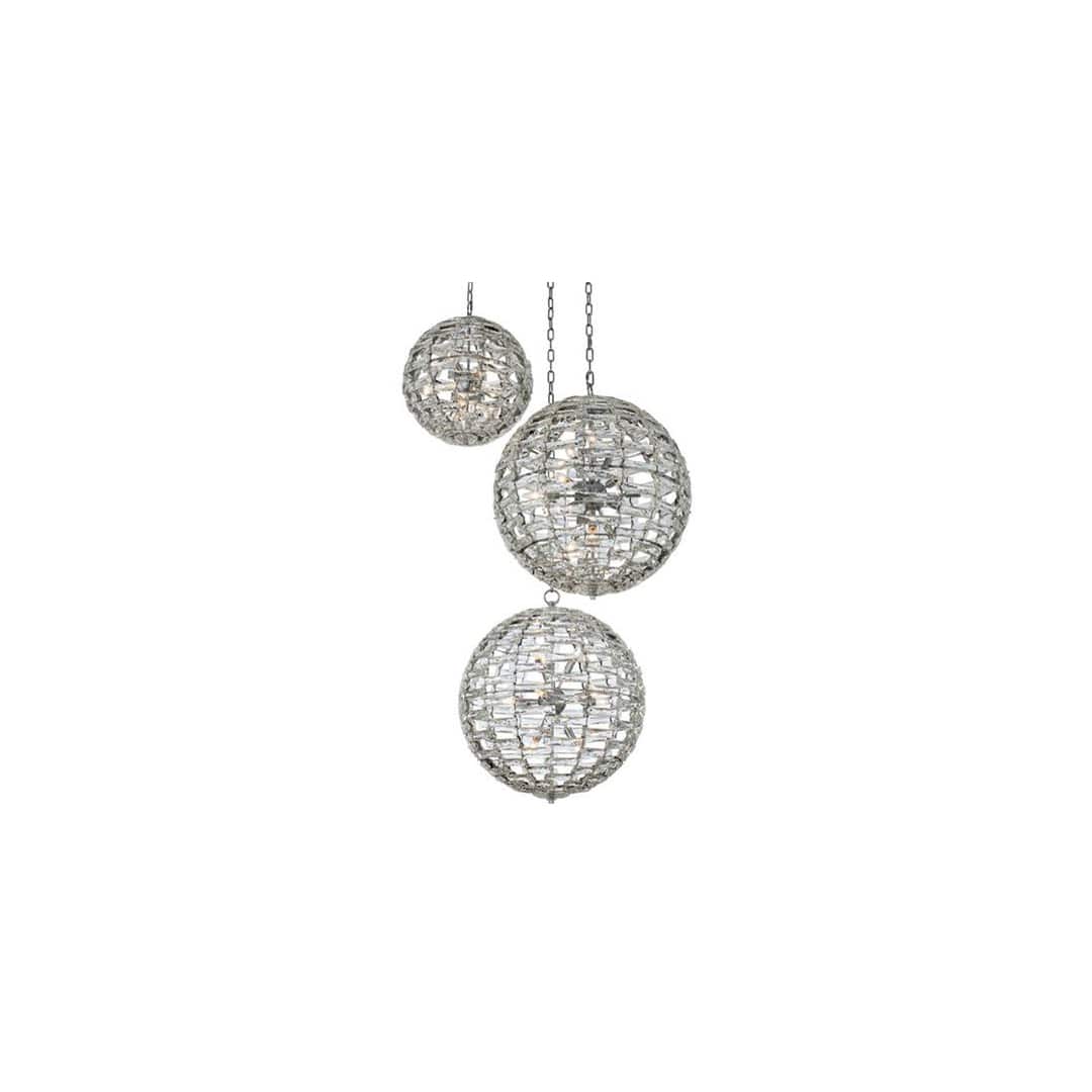 Alta 27 Light 38" Wide Crystal Multi Light Pendant - (3) 18" Spheres