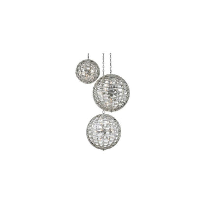 Alta 27 Light 38" Wide Crystal Multi Light Pendant - (3) 18" Spheres