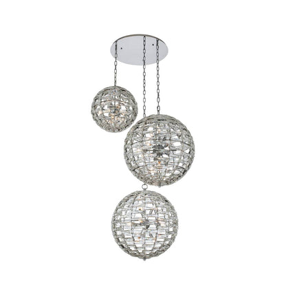 Alta 33 Light 46" Wide Crystal Multi Light Pendant - (1) 18" and (2) 26" Spheres