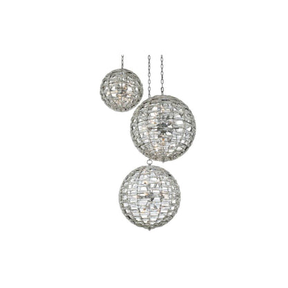 Alta 30 Light 46" Wide Crystal Multi Light Pendant - (2) 18" and (1) 26" Spheres