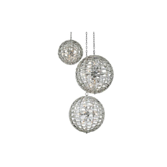 Alta 30 Light 46" Wide Crystal Multi Light Pendant - (2) 18" and (1) 26" Spheres