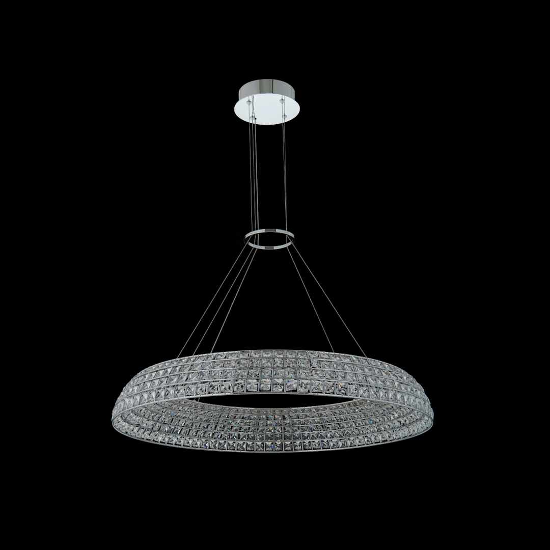 Nuvole 36" Wide LED Crystal Drum Chandelier