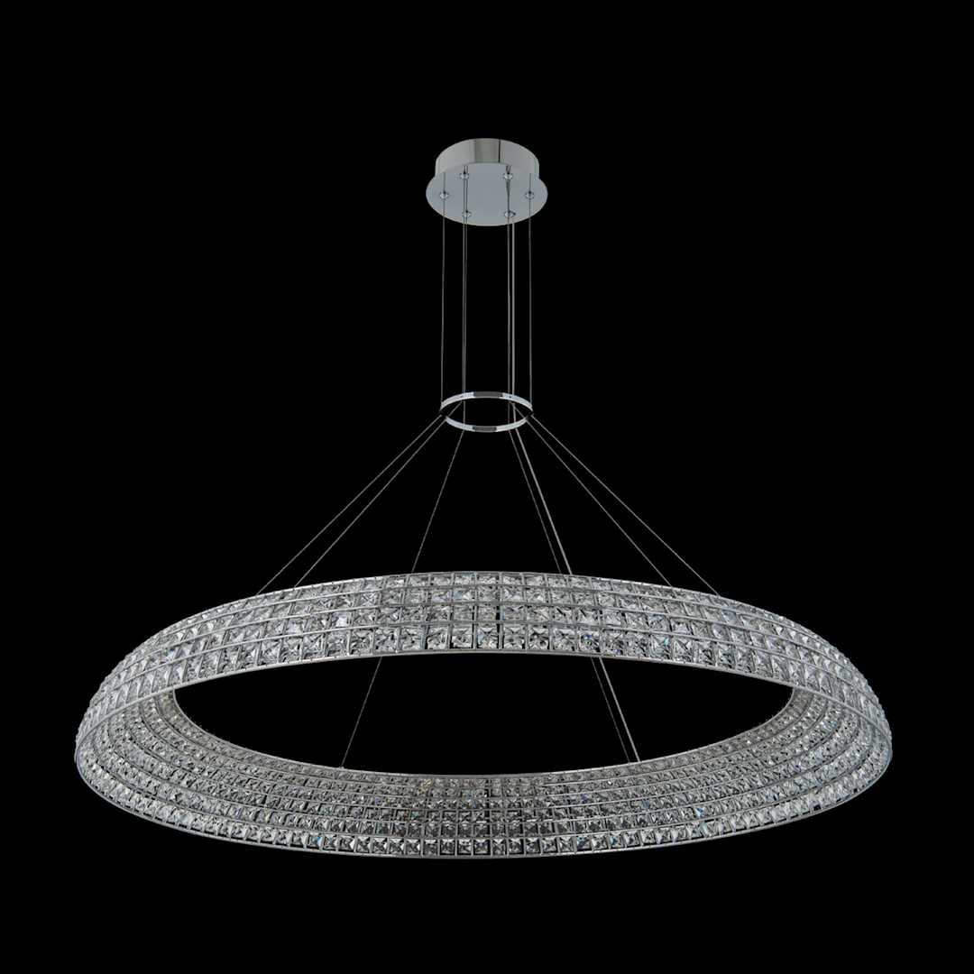 Nuvole 48" Wide LED Crystal Drum Chandelier