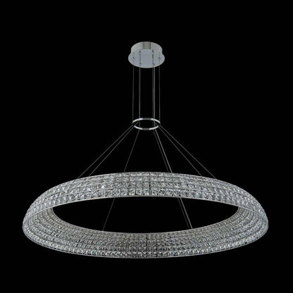 Nuvole 48" Wide LED Crystal Drum Chandelier