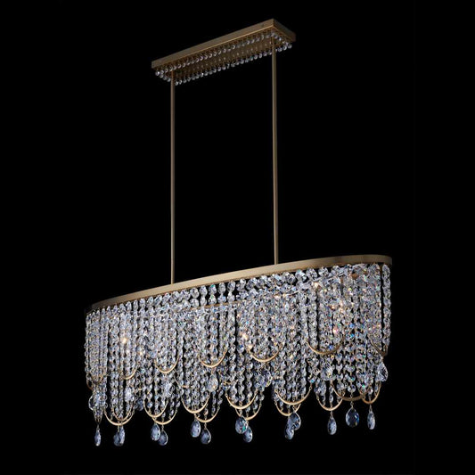 Vezzo 6 Light 45" Wide Crystal Linear Pendant