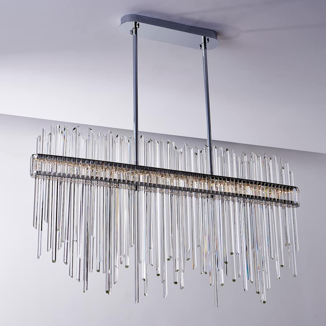 Piovere 60" Wide Crystal Linear Pendant