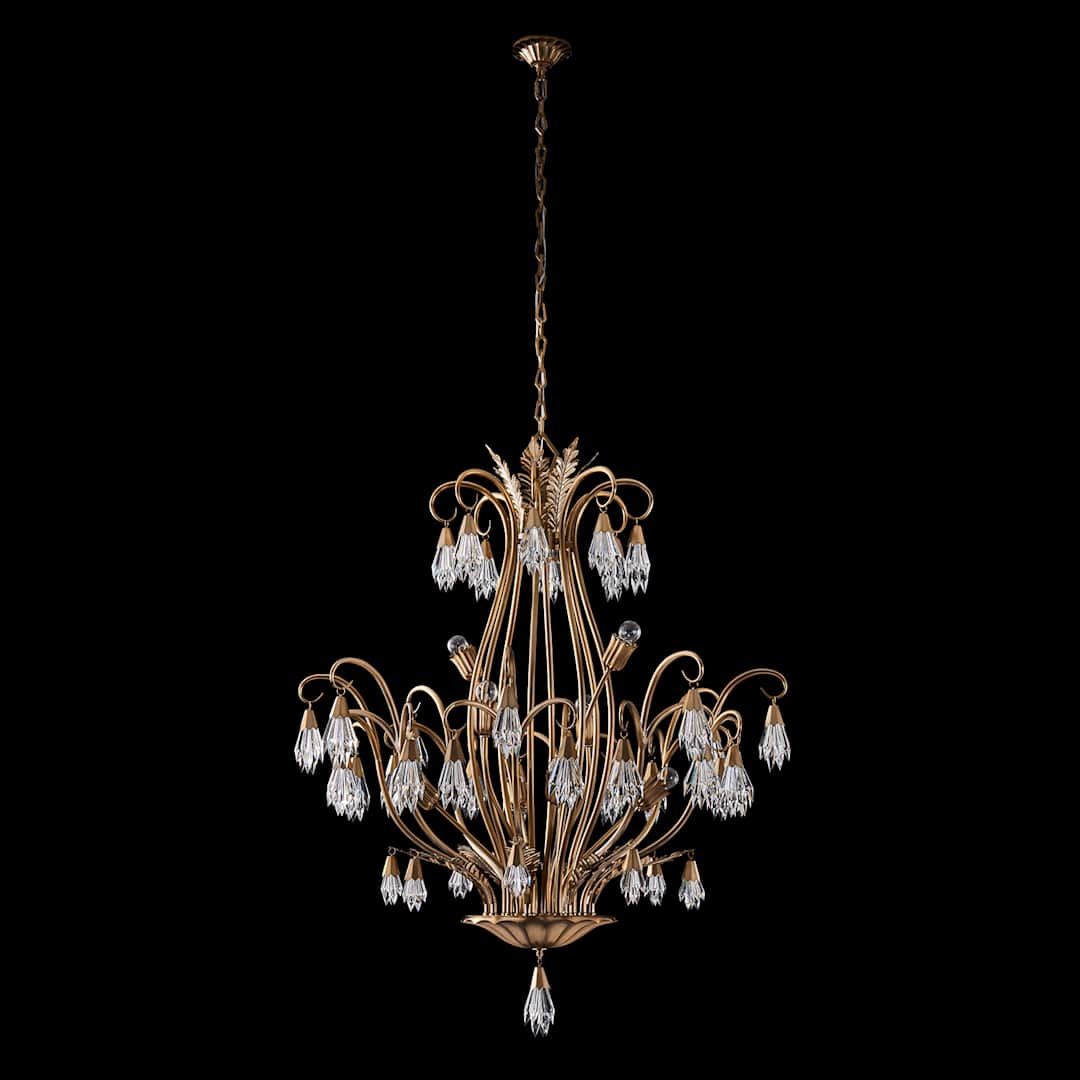 Tulipani 8 Light 38" Wide Crystal Empire Chandelier
