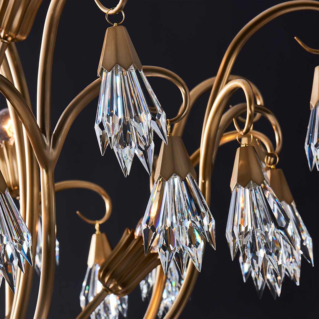 Tulipani 8 Light 38" Wide Crystal Empire Chandelier