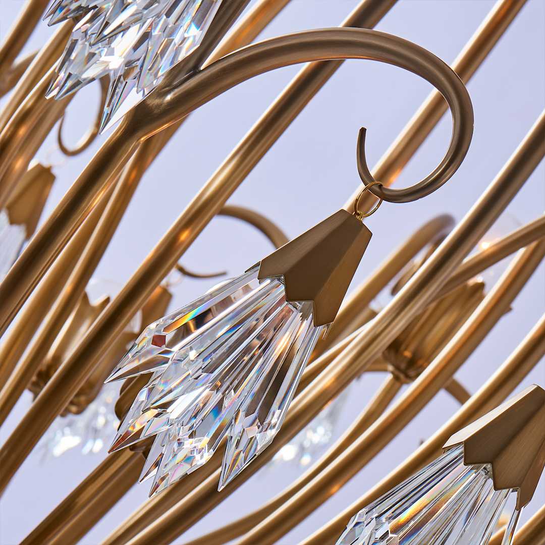 Tulipani 8 Light 38" Wide Crystal Empire Chandelier