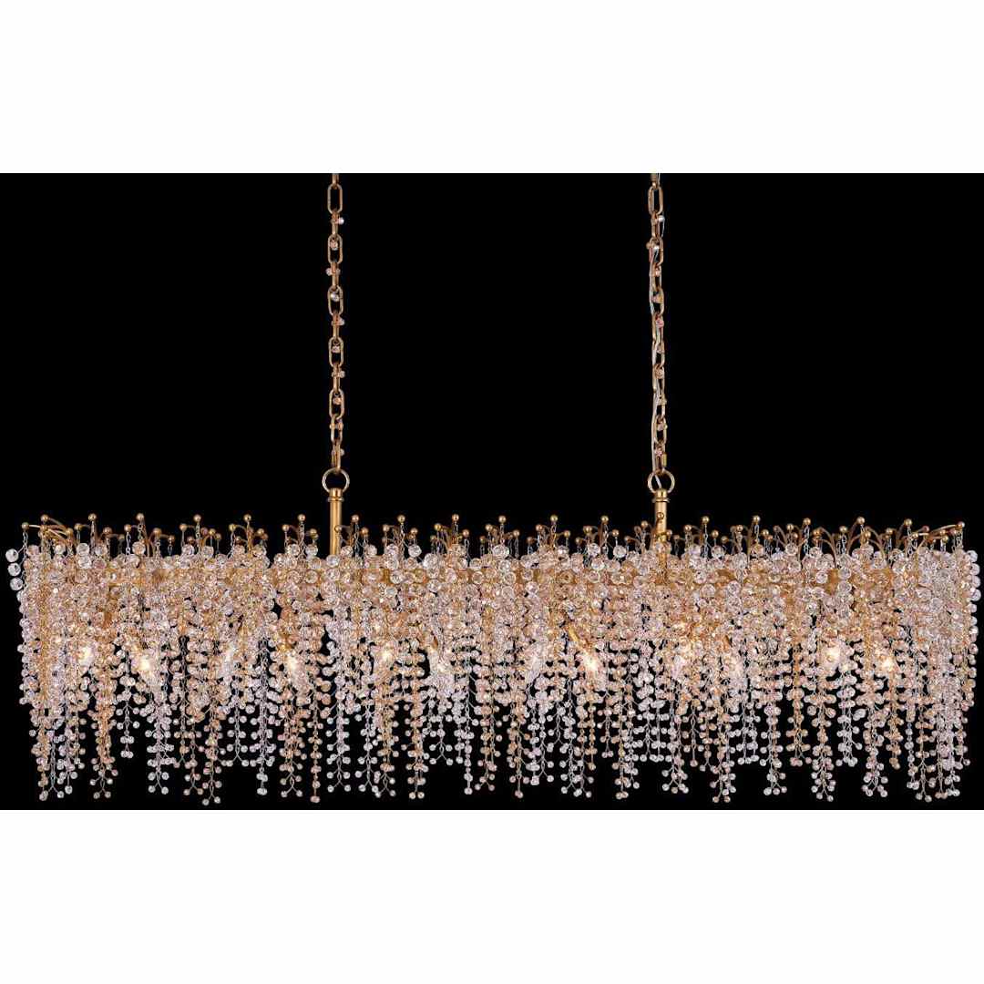 Fuji 12 Light 60" Wide Crystal Linear Pendant
