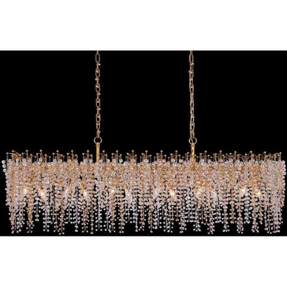 Fuji 12 Light 60" Wide Crystal Linear Pendant