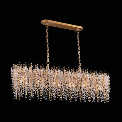 Fuji 12 Light 60" Wide Crystal Linear Pendant