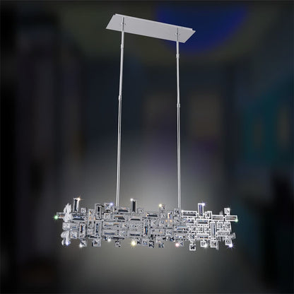 Vermeer 6 Light 35" Wide Crystal Linear Chandelier