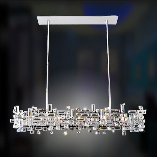 Vermeer 44" Wide Linear Chandelier with Firenze Crystal