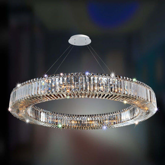 Rondelle 18 Light 47" Wide Crystal Pendant