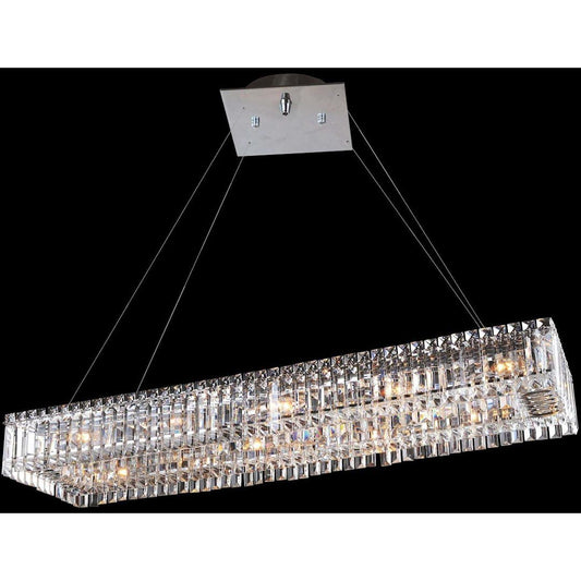Baguette 12 Light 43" Wide Crystal Linear Pendant