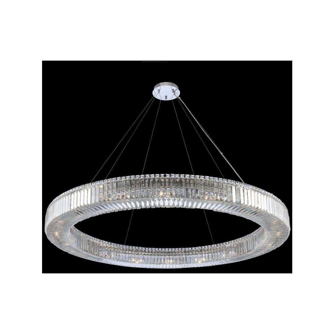 Rondelle 18 Light 60" Wide Crystal Pendant