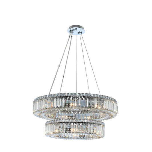 Rondelle 2 Light 26" Wide Ring Chandelier with Firenze Crystal