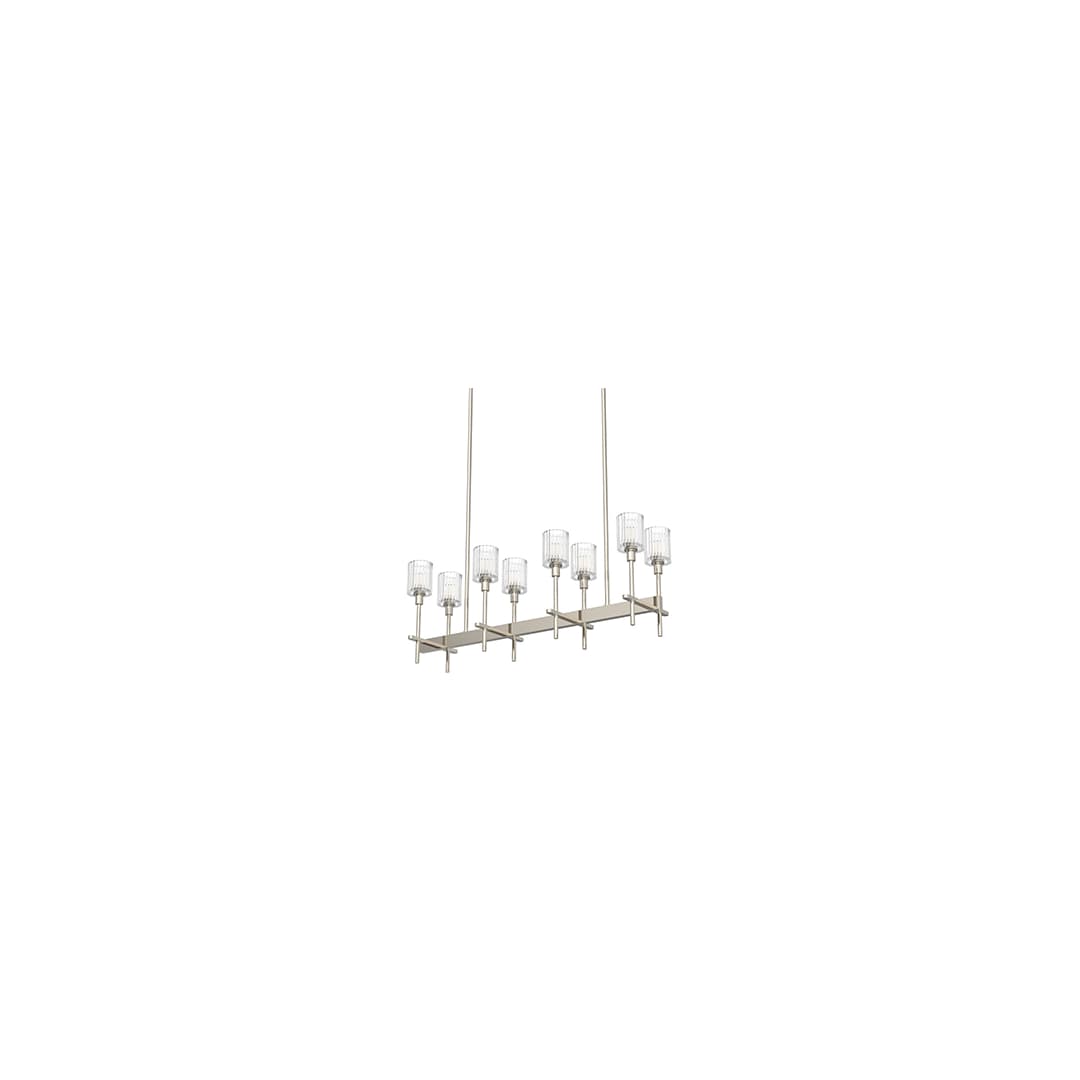 Salita 8 Light 35" Wide Crystal Linear Chandelier with Ribbed Crystal Shades