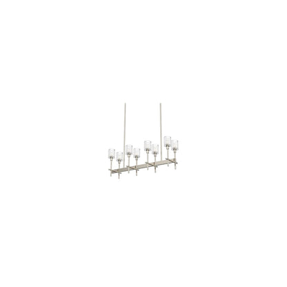 Salita 8 Light 35" Wide Crystal Linear Chandelier with Ribbed Crystal Shades