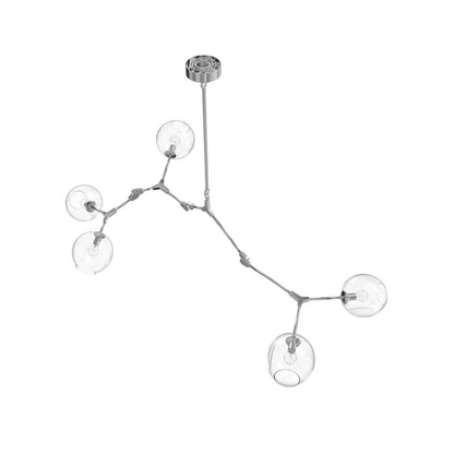 Fairfax Ave. 5 Light 66" Wide Abstract Chandelier with Hand-Blown Glass Shades