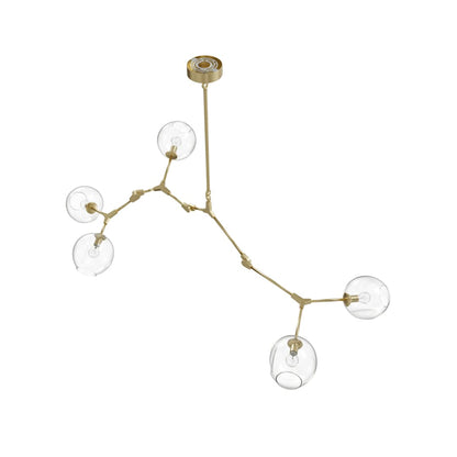 Fairfax Ave. 5 Light 66" Wide Abstract Chandelier with Hand-Blown Glass Shades