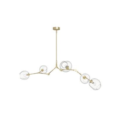 Fairfax Ave. 5 Light 66" Wide Abstract Chandelier with Hand-Blown Glass Shades