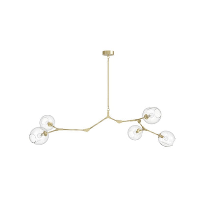 Fairfax Ave. 5 Light 66" Wide Abstract Chandelier with Hand-Blown Glass Shades