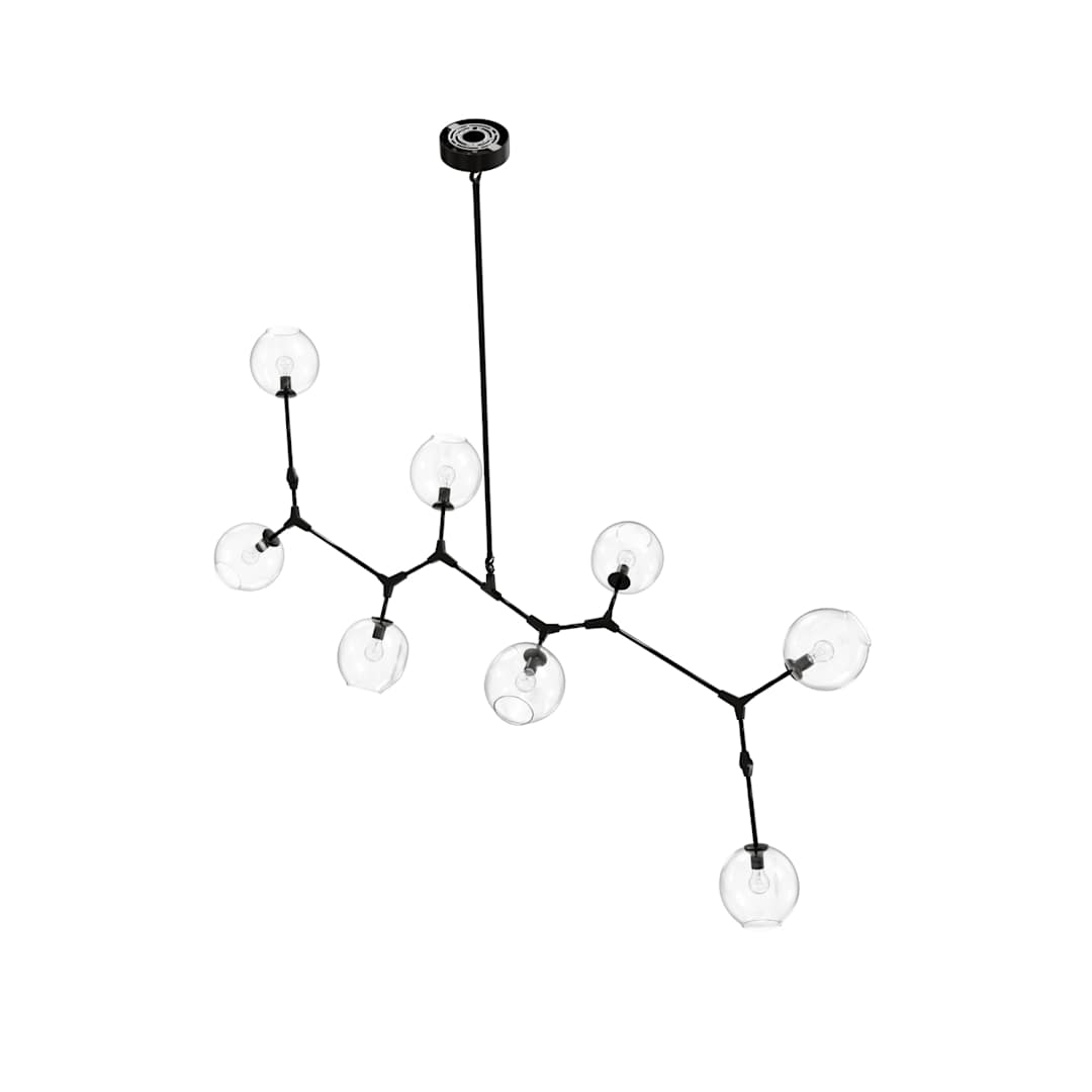 Fairfax Ave. 8 Light 78" Wide Abstract Chandelier with Hand-Blown Glass Shades