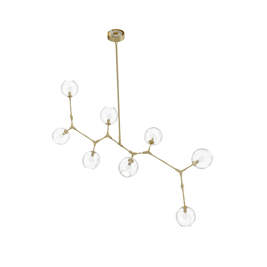 Fairfax Ave. 8 Light 78" Wide Abstract Chandelier with Hand-Blown Glass Shades