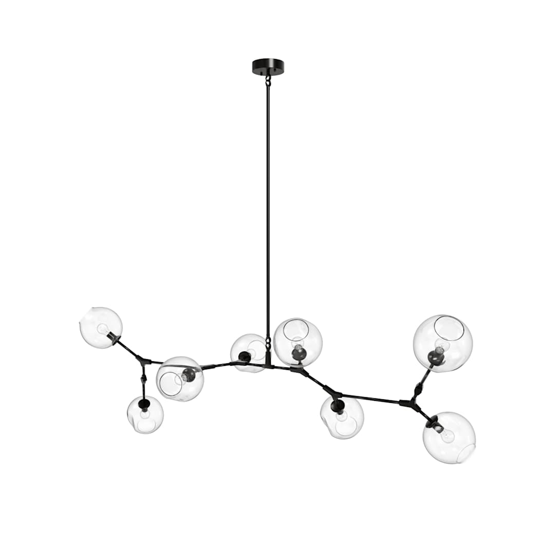 Fairfax Ave. 8 Light 78" Wide Abstract Chandelier with Hand-Blown Glass Shades