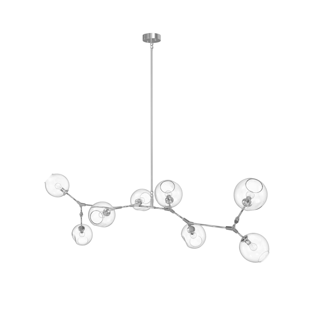 Fairfax Ave. 8 Light 78" Wide Abstract Chandelier with Hand-Blown Glass Shades