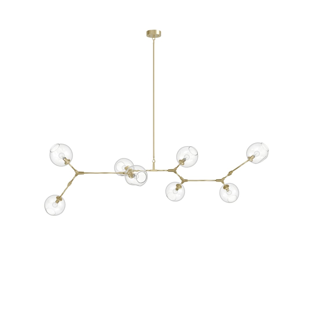 Fairfax Ave. 8 Light 78" Wide Abstract Chandelier with Hand-Blown Glass Shades