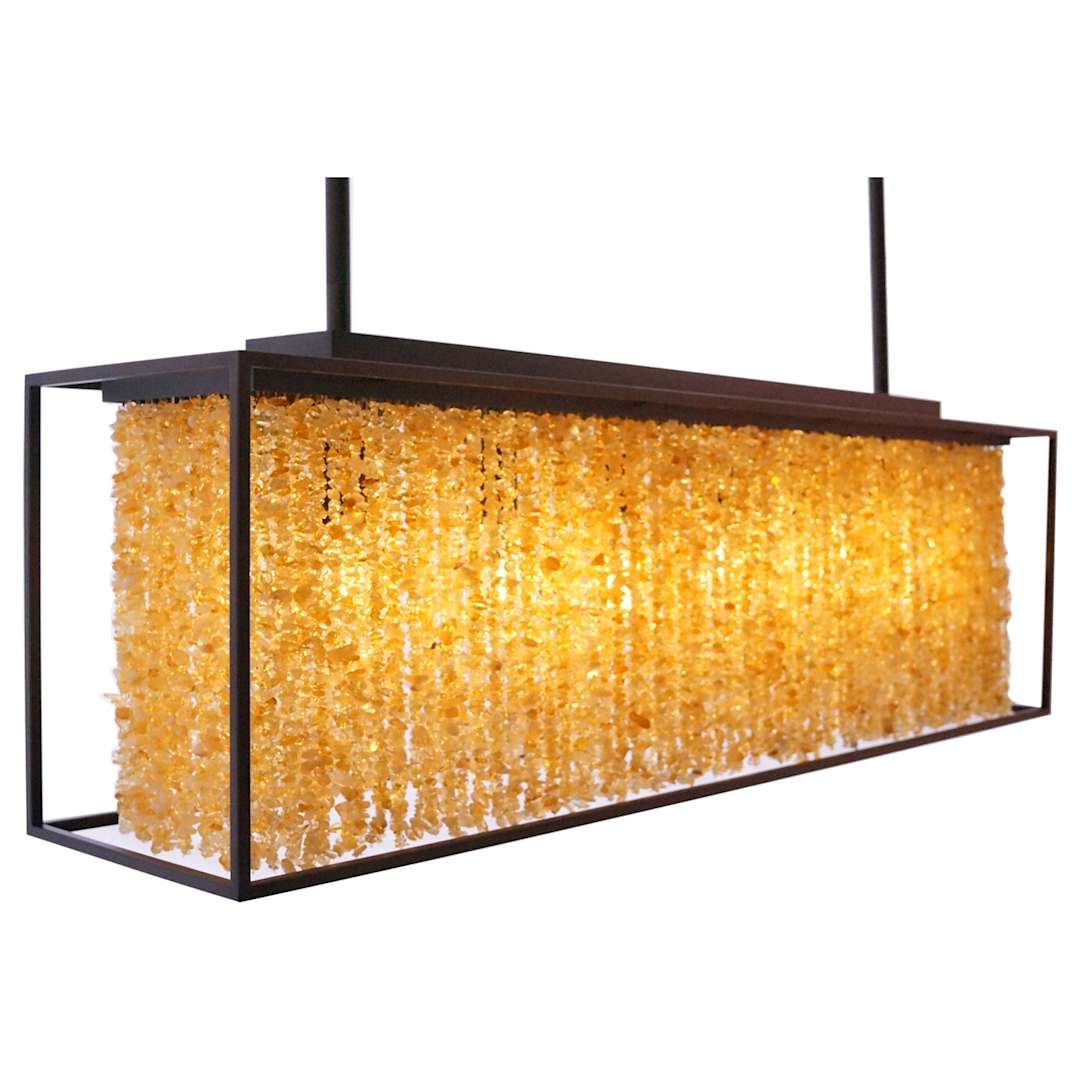 Soho 6 Light 48" Wide Linear Chandelier with Draped Moonstone Shade