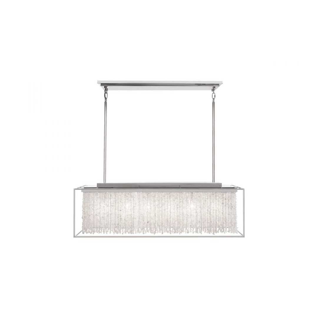Soho 6 Light 48" Wide Linear Chandelier with Draped Moonstone Shade
