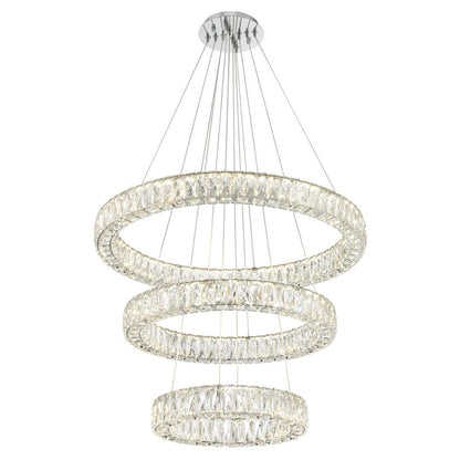 32" Wide LED Crystal Ring Chandelier
