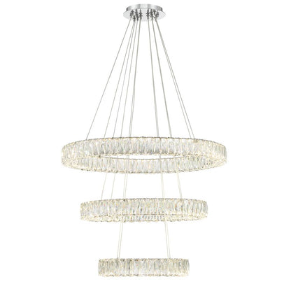 32" Wide LED Crystal Ring Chandelier