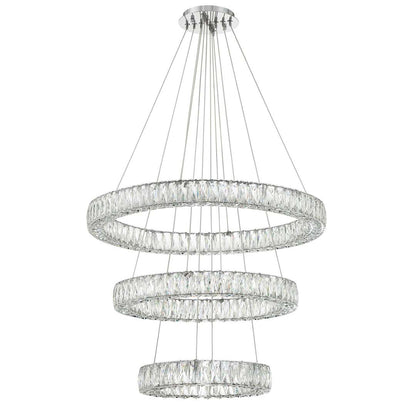 32" Wide LED Crystal Ring Chandelier