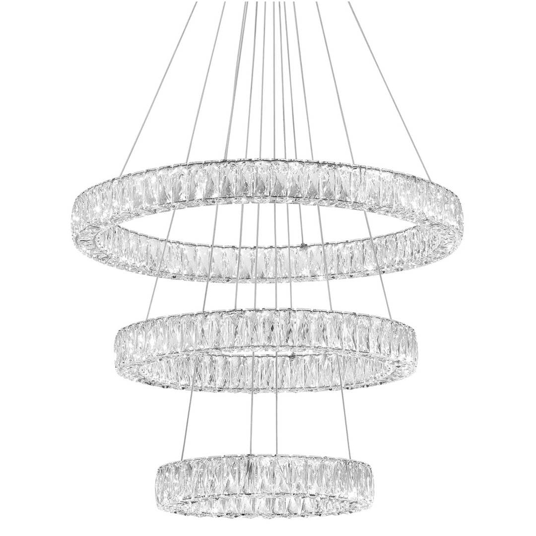 32" Wide LED Crystal Ring Chandelier