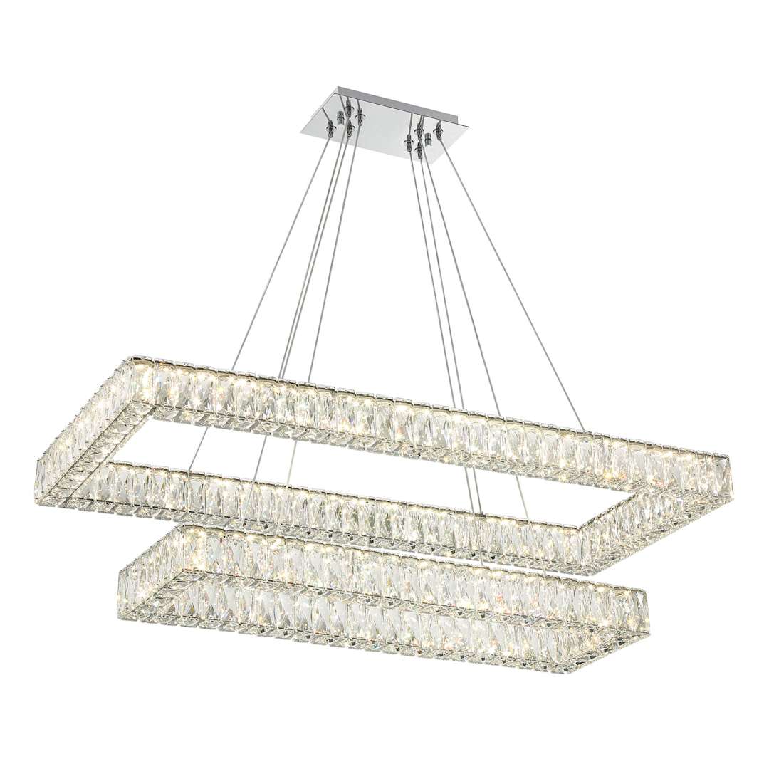 42" Wide LED Crystal Linear Chandelier