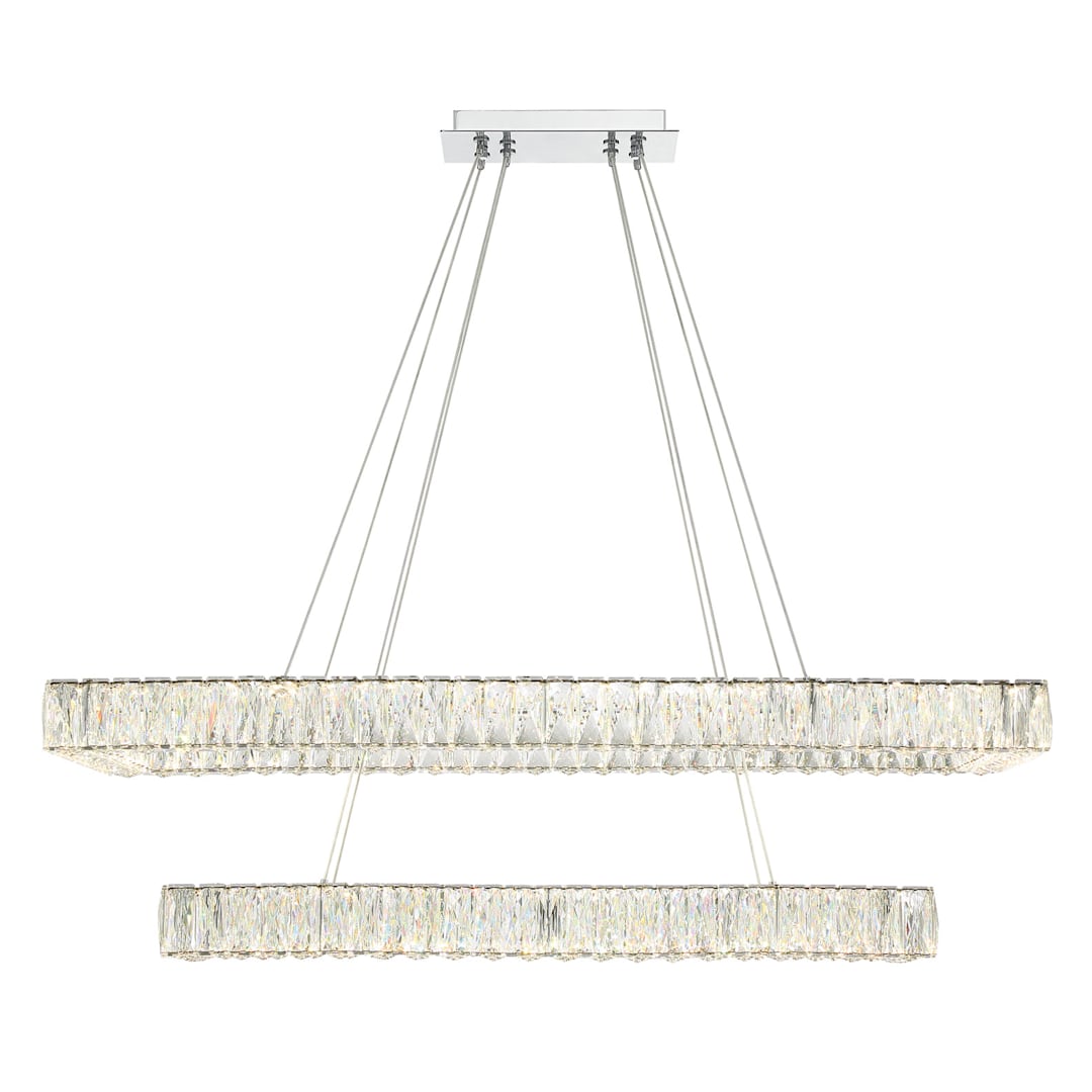 42" Wide LED Crystal Linear Chandelier