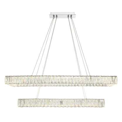 42" Wide LED Crystal Linear Chandelier