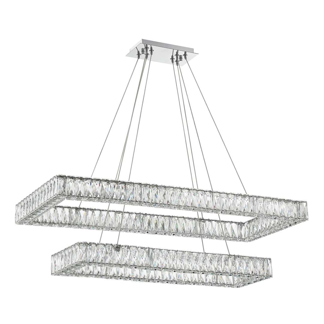42" Wide LED Crystal Linear Chandelier