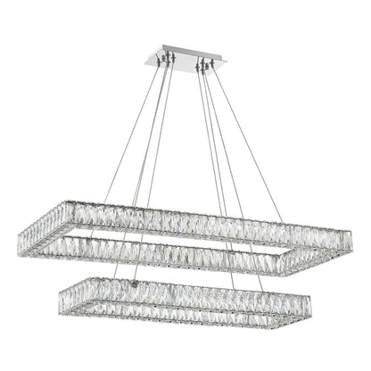 42" Wide LED Crystal Linear Chandelier
